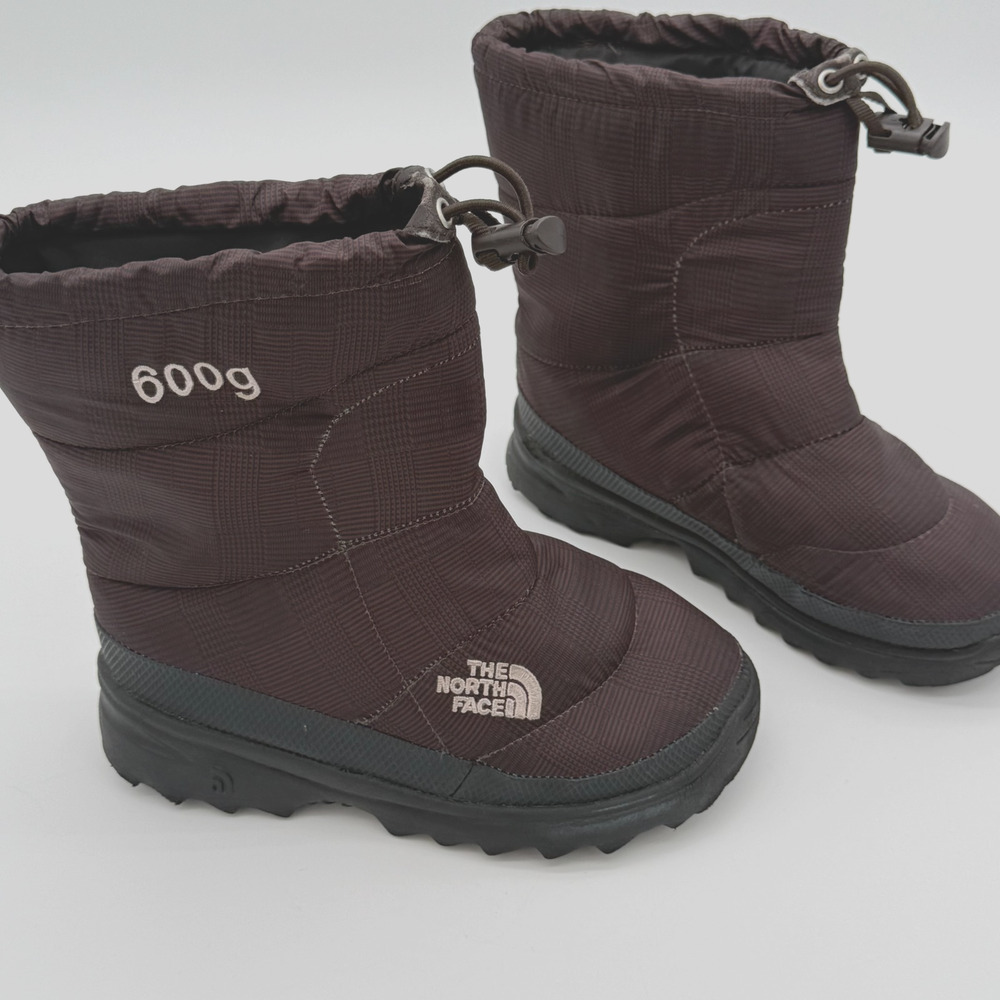 The North Face Nuptse II 600G Insulated Winter Snow Boots Girls Sz 2 Waterproof
